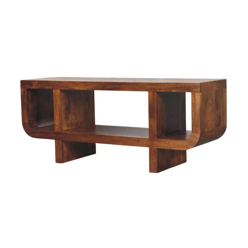 Orion Curved Chestnut Media Unit Artisan