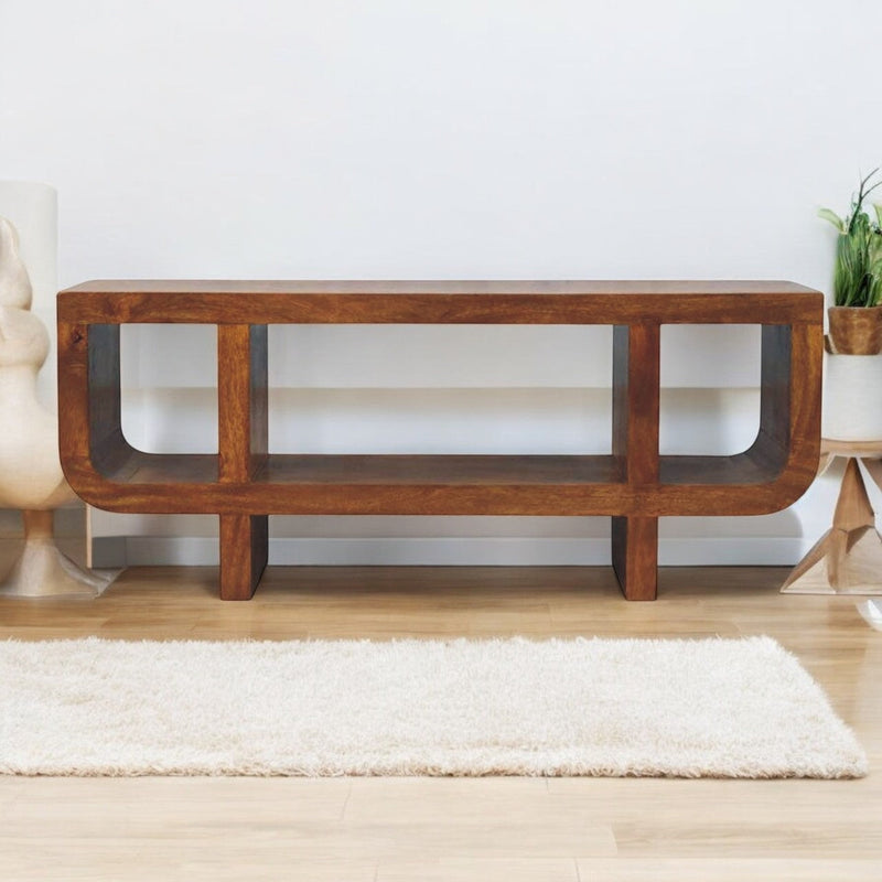 Orion Curved Chestnut Media Unit Artisan
