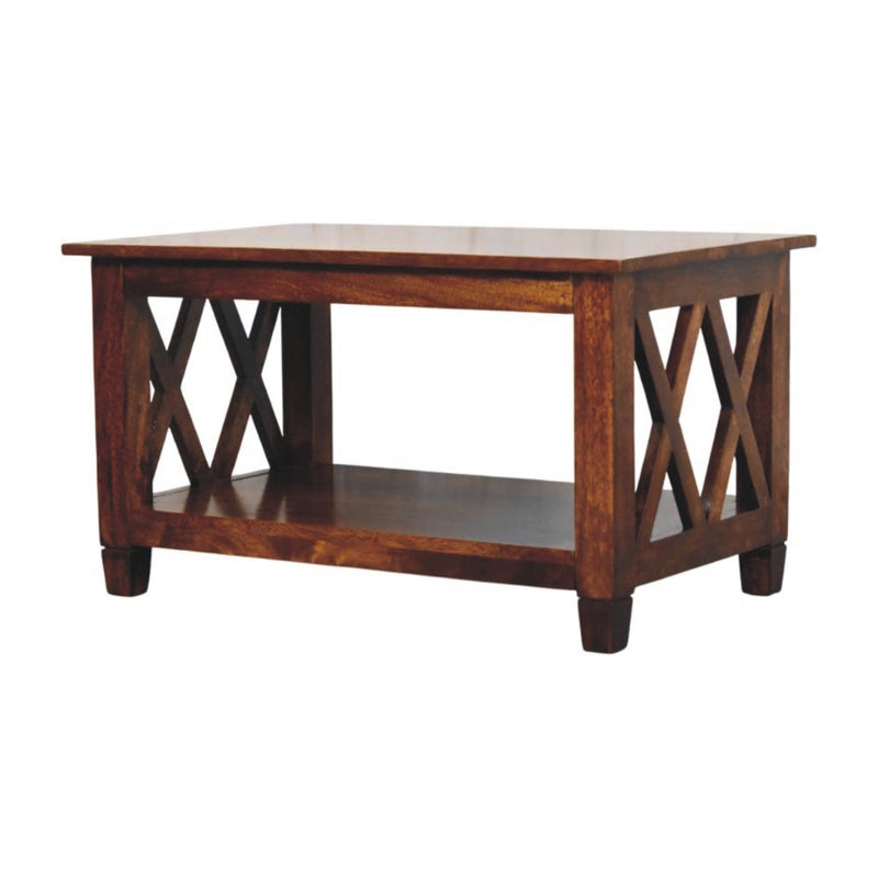 Belmont X-Frame Chestnut Coffee Table Artisan