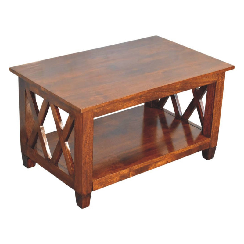 Belmont X-Frame Chestnut Coffee Table Artisan