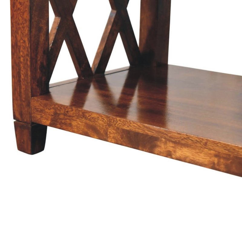 Belmont X-Frame Chestnut Coffee Table Artisan