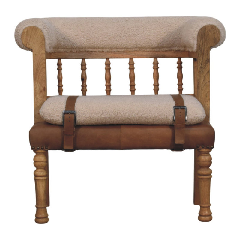 Strapped Hallway Boucle Bench Artisan