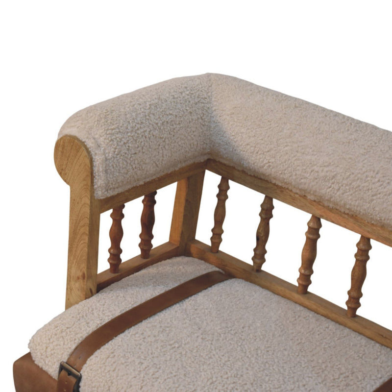Strapped Hallway Boucle Bench Artisan