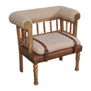 Strapped Hallway Boucle Bench Artisan