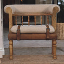 Strapped Hallway Boucle Bench Artisan