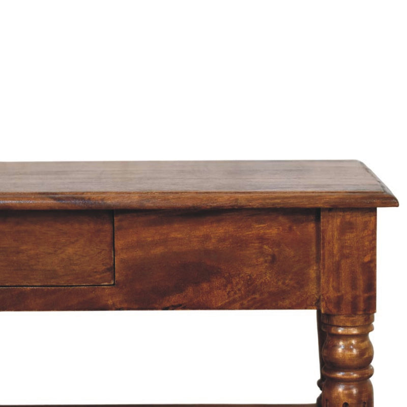 Turned Legs Chestnut 2 Drawer Coffee Table Artisan