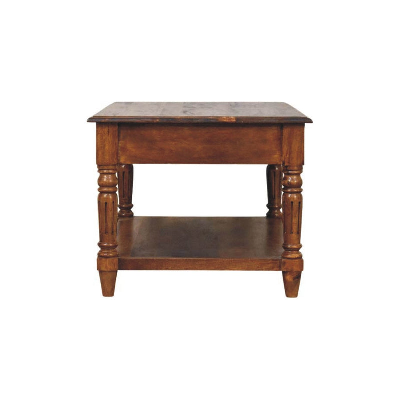 Turned Legs Chestnut 2 Drawer Coffee Table Artisan