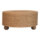 Regency Round Woven Coffee Table with Ball Feet Artisan