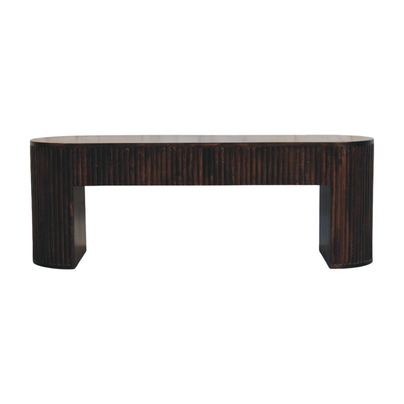 Velvet Mocha Fluted Bench Artisan