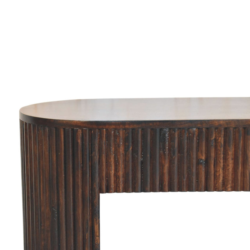 Velvet Mocha Fluted Bench Artisan