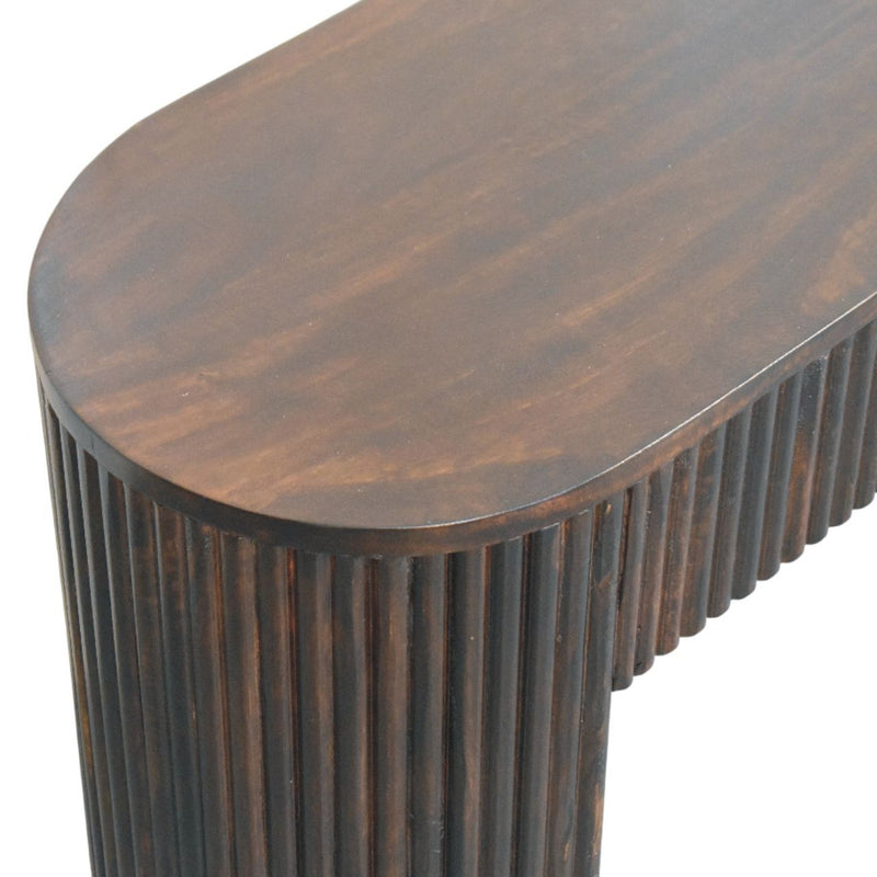 Velvet Mocha Fluted Bench Artisan