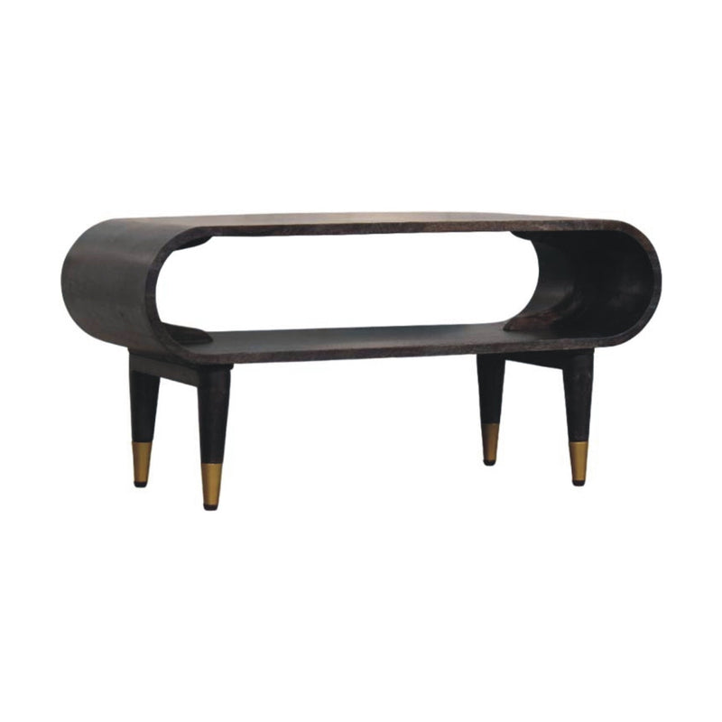 Curved Edge Media with Brass Accents Artisan