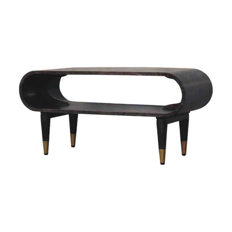 Curved Edge Media with Brass Accents Artisan
