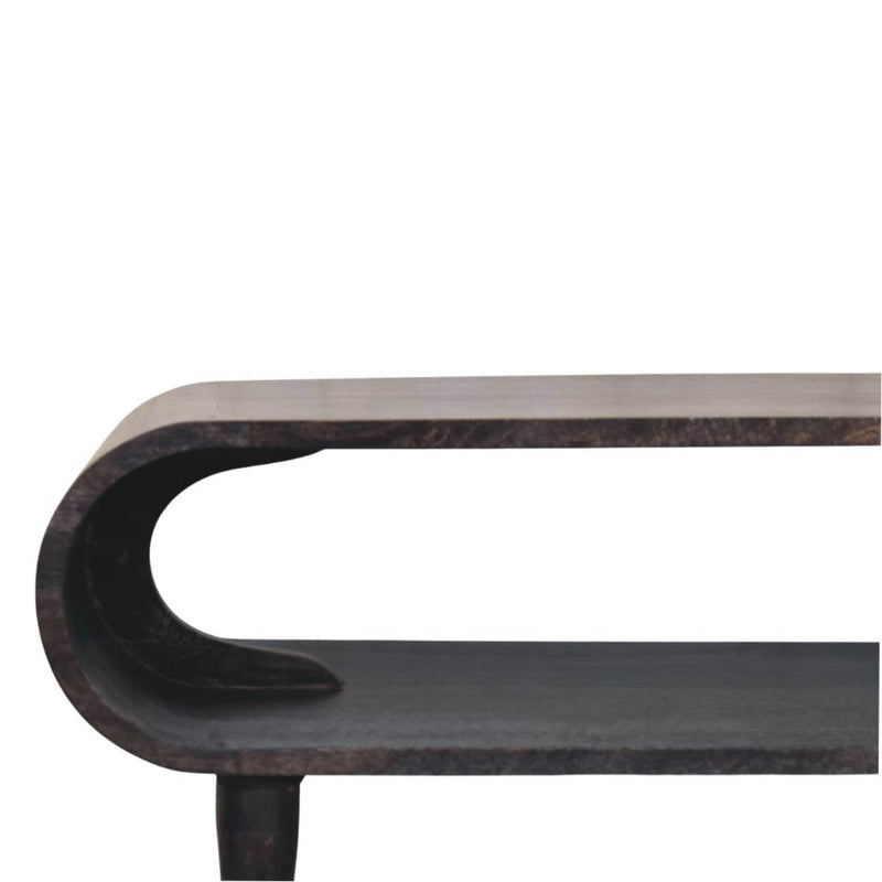 Curved Edge Media with Brass Accents Artisan