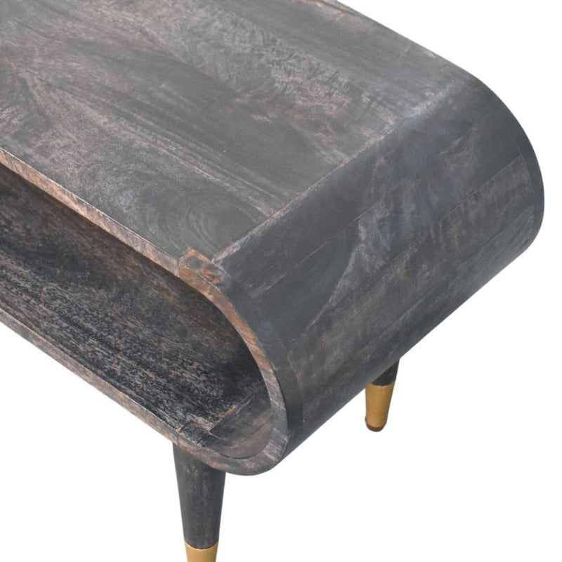Curved Edge Media with Brass Accents Artisan