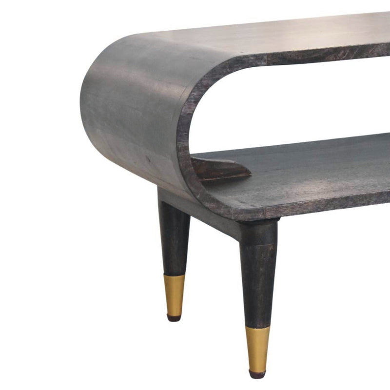 Curved Edge Media with Brass Accents Artisan