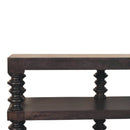 Spindle Shelf Console Table in Carbon Ash Artisan