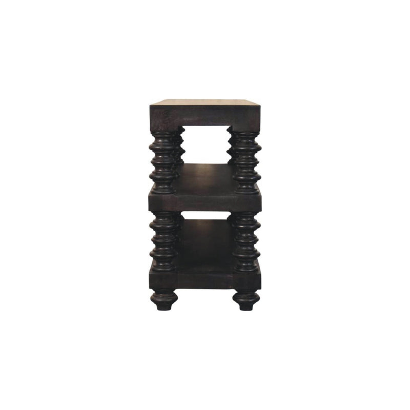 Spindle Shelf Console Table in Carbon Ash Artisan