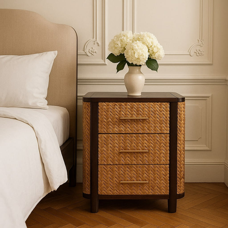 Havana Canefront 3-Drawers Nightstand Artisan