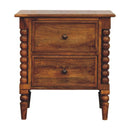 Spindle Leg Amber Oak Nightstand Artisan