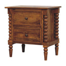 Spindle Leg Amber Oak Nightstand Artisan