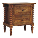 Spindle Leg Amber Oak Nightstand Artisan