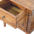 Spindle Leg Amber Oak Nightstand Artisan