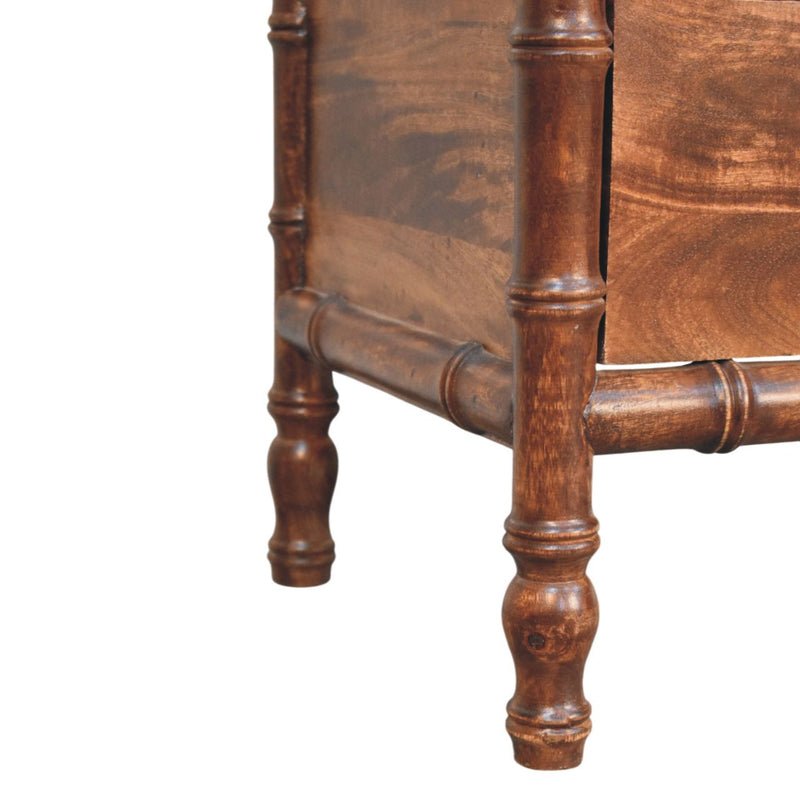 Bamboo Frame Nightstand in Roasted Almond Artisan