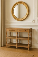 Savoy Bobbin Console Table with Jute Shelves Artisan