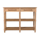 Savoy Bobbin Console Table with Jute Shelves Artisan