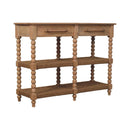 Savoy Bobbin Console Table with Jute Shelves Artisan