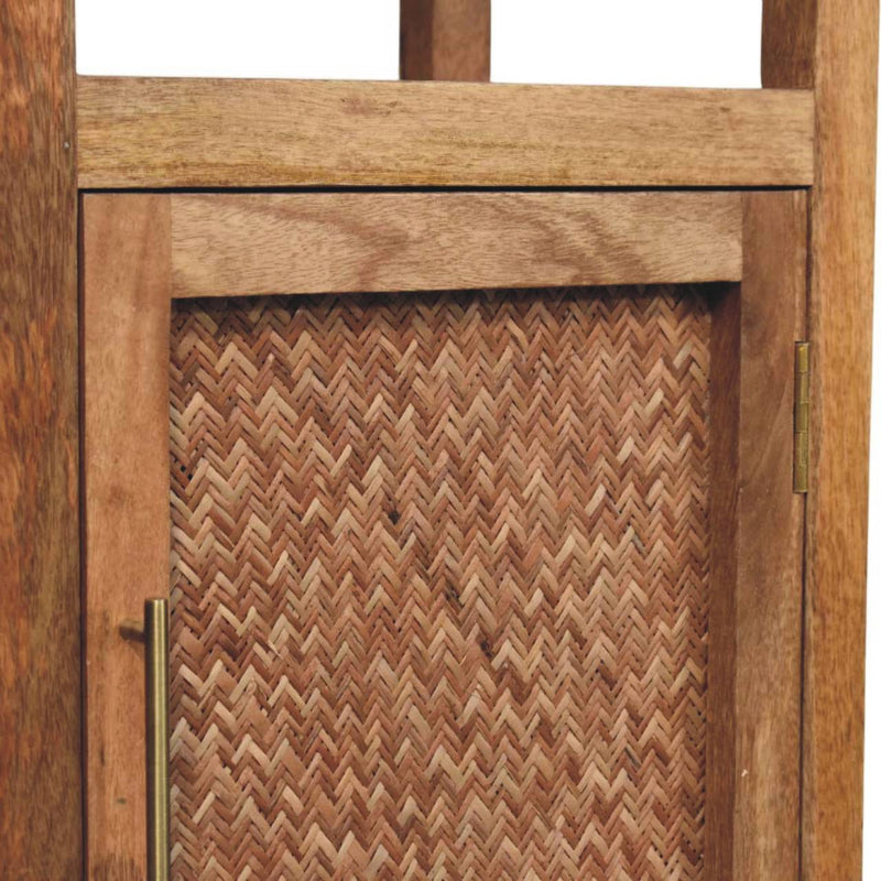 Solid Wood Open Shelf Unit with Cabinet Artisan