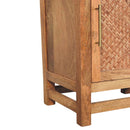 Solid Wood Open Shelf Unit with Cabinet Artisan