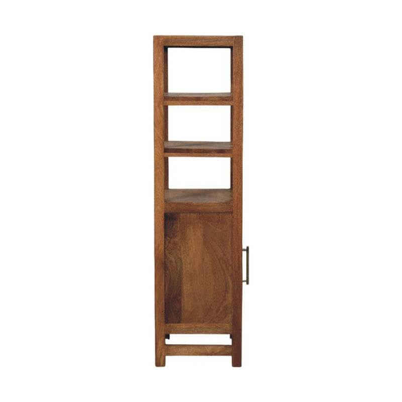 Solid Wood Open Shelf Unit with Cabinet Artisan