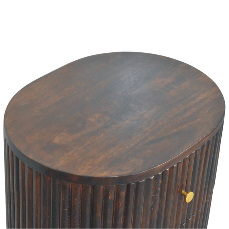Curved Fluted 3-Drawer Bedside Nightstand Artisan