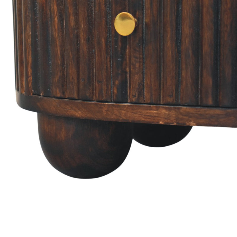 Curved Fluted 3-Drawer Bedside Nightstand Artisan