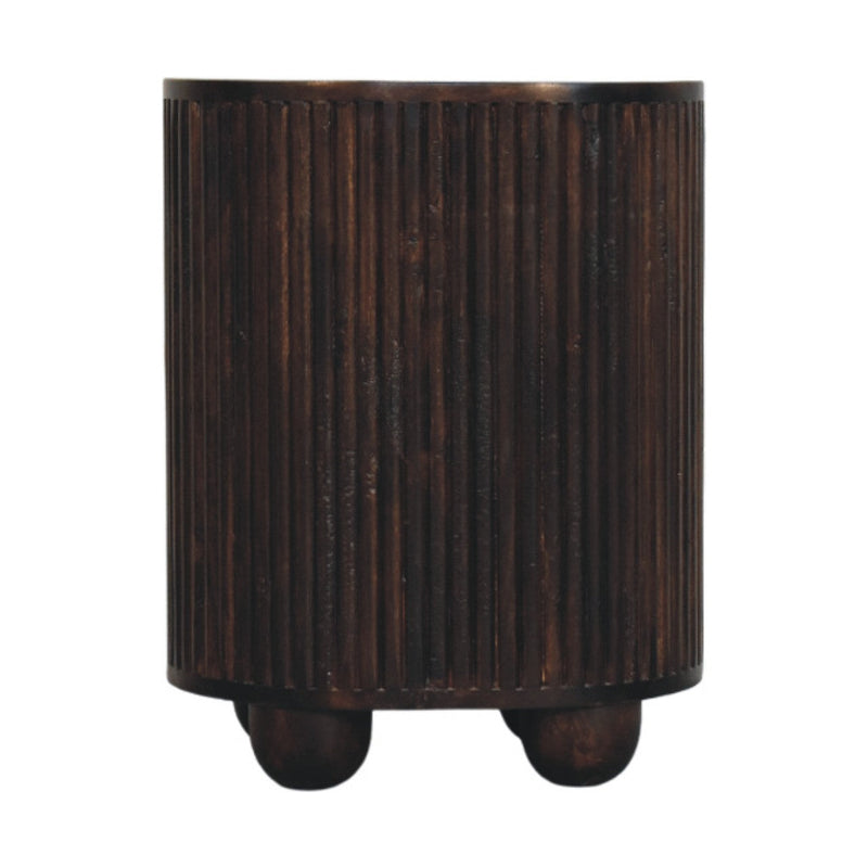 Curved Fluted 3-Drawer Bedside Nightstand Artisan