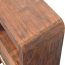 Tiger Oak Open Bedside Nightstand with Brass Handle Artisan