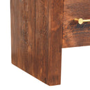 Tiger Oak Open Bedside Nightstand with Brass Handle Artisan