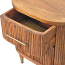 Ribbed Bedside Nightstand with Brass Accents Artisan