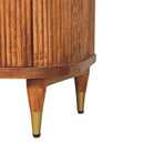 Ribbed Bedside Nightstand with Brass Accents Artisan