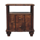 2-Drawer Bedside Nightstand with Open Shelf Artisan