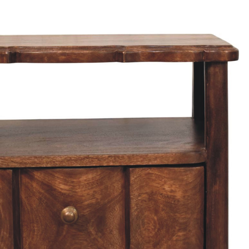2-Drawer Bedside Nightstand with Open Shelf Artisan