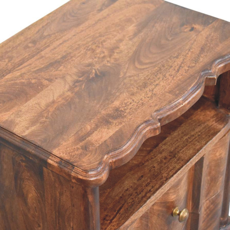2-Drawer Bedside Nightstand with Open Shelf Artisan