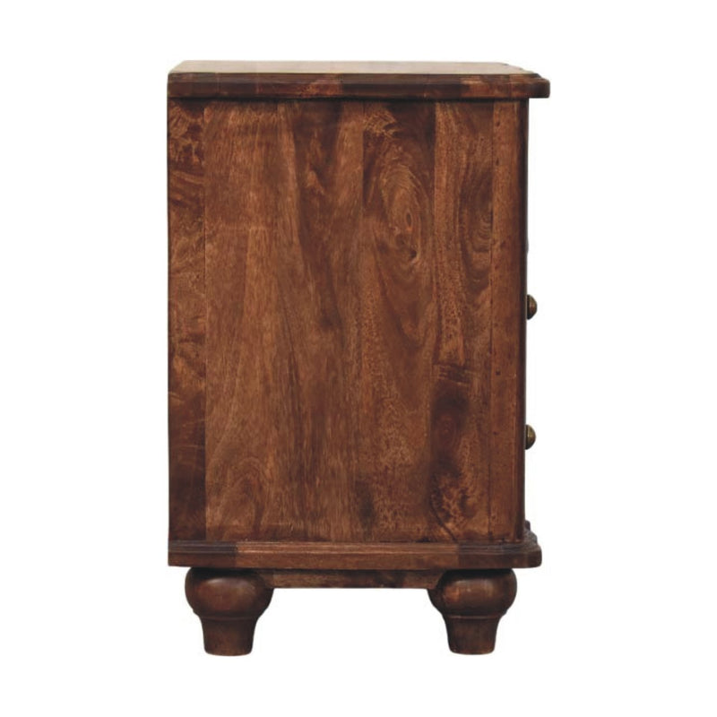 2-Drawer Bedside Nightstand with Open Shelf Artisan