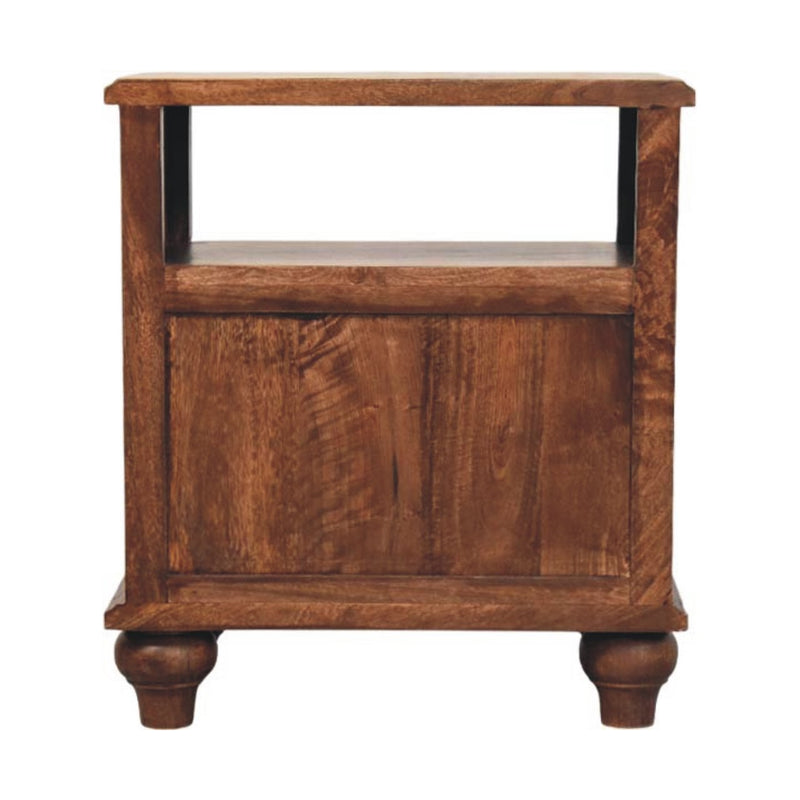 2-Drawer Bedside Nightstand with Open Shelf Artisan