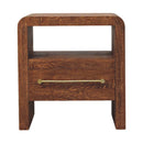 Curved Edge Bedside Nightstand Artisan
