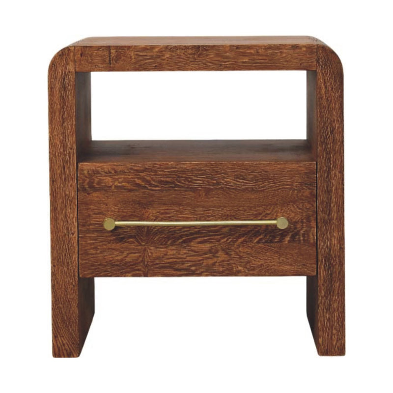Curved Edge Bedside Nightstand Artisan
