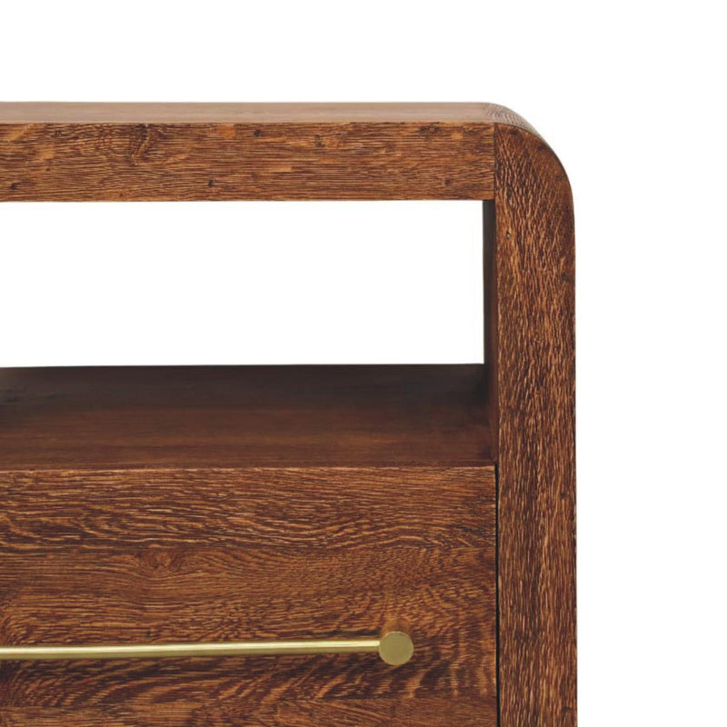 Curved Edge Bedside Nightstand Artisan