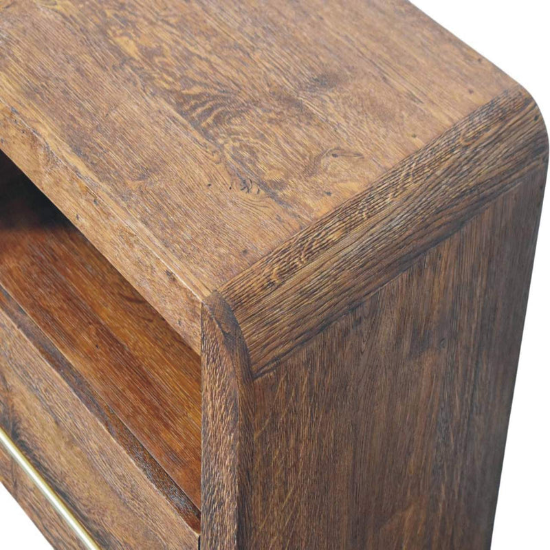 Curved Edge Bedside Nightstand Artisan